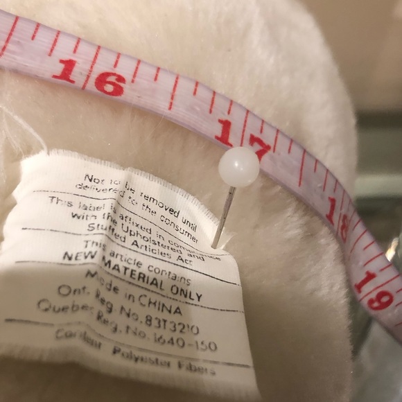 🛍️2 for $40🛍️Vintage 18” white plush Christmas bear - Picture 3 of 4